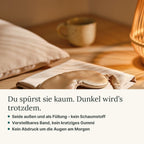 Seidenschlafmaske: Seide außen und als Füllung, verstellbares Band